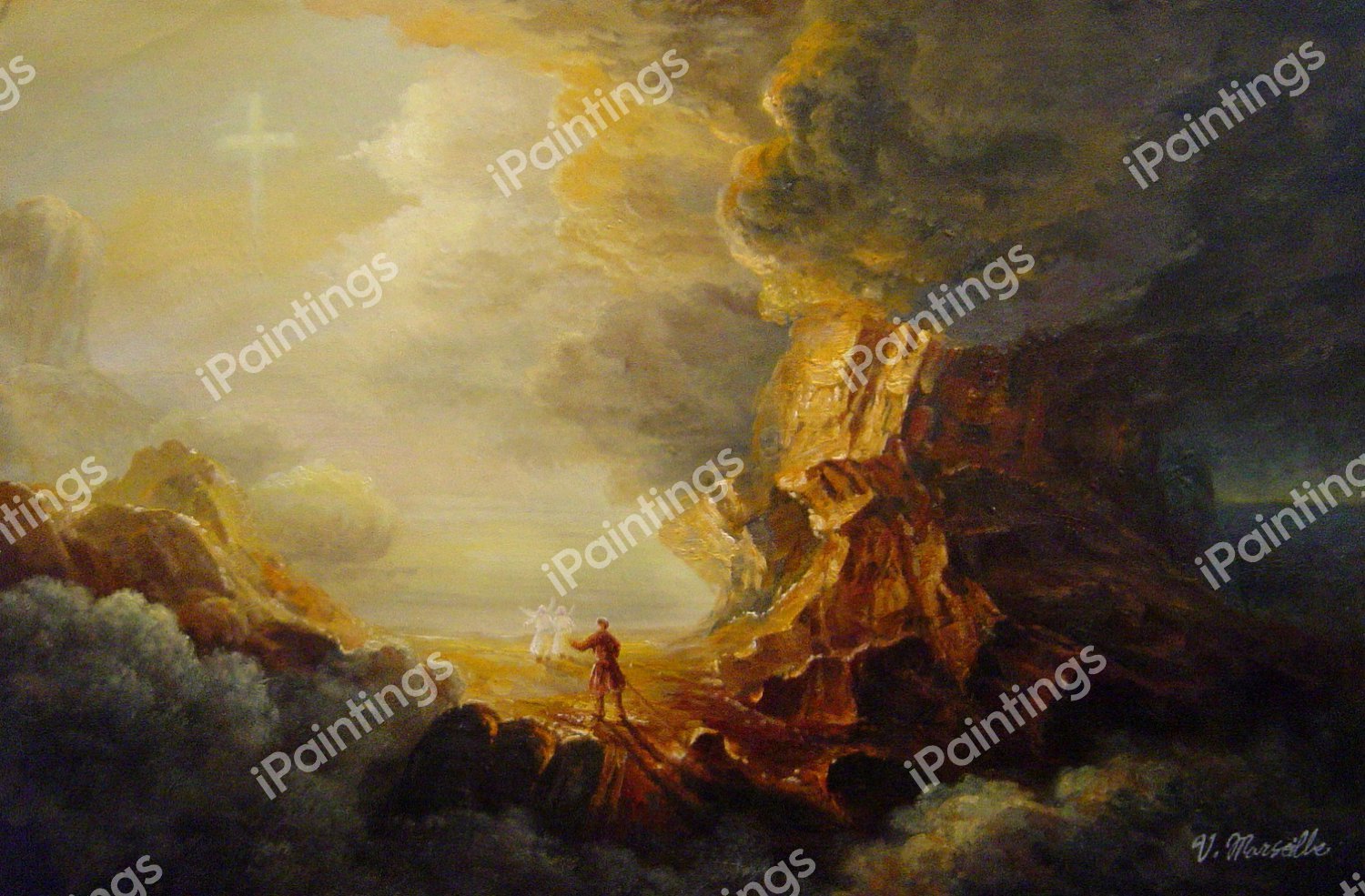 The Pilgrim Of The Cross At The End Of His Journey. The painting by Thomas Cole