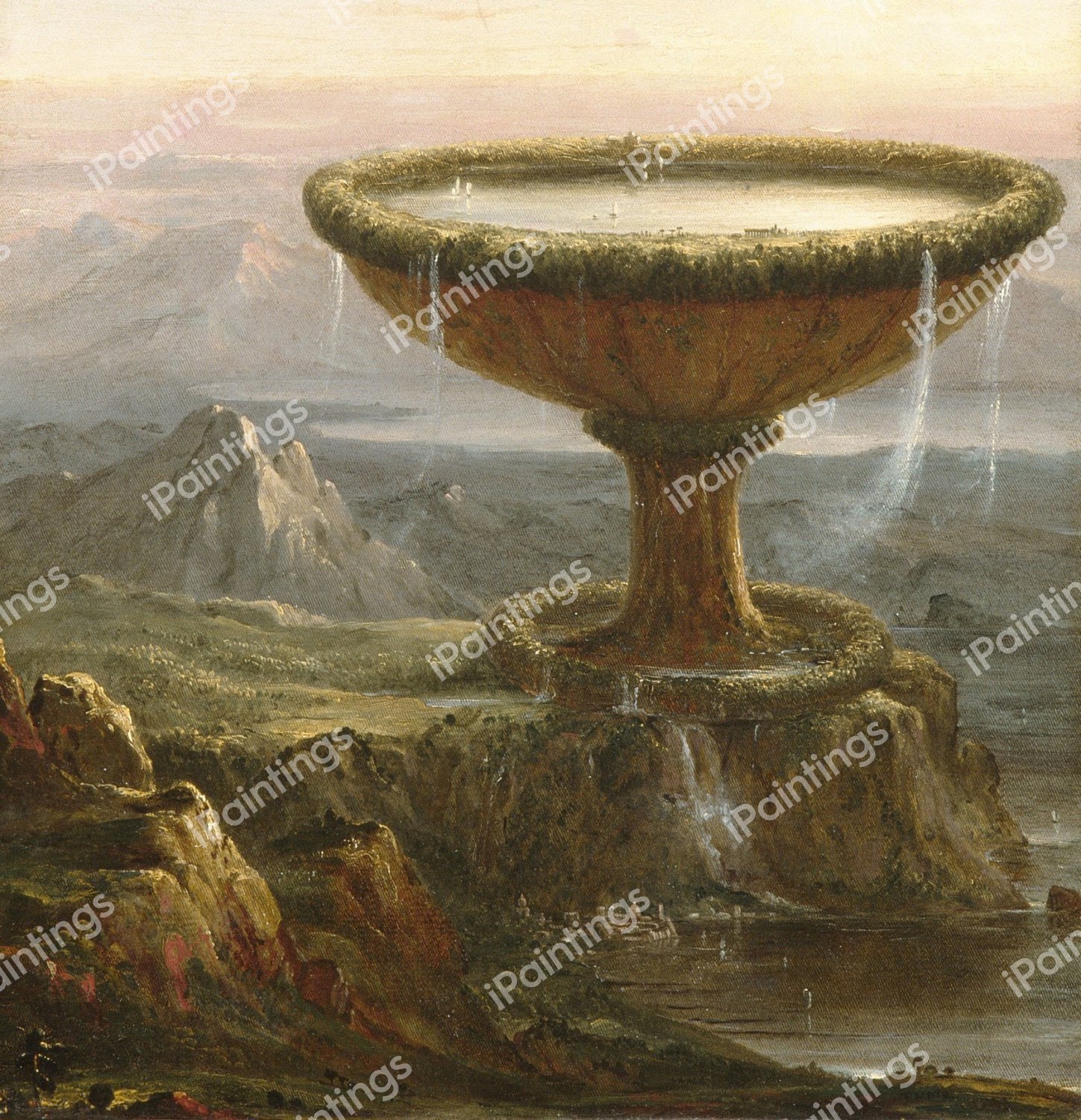 The Titan's Goblet. The painting by Thomas Cole
