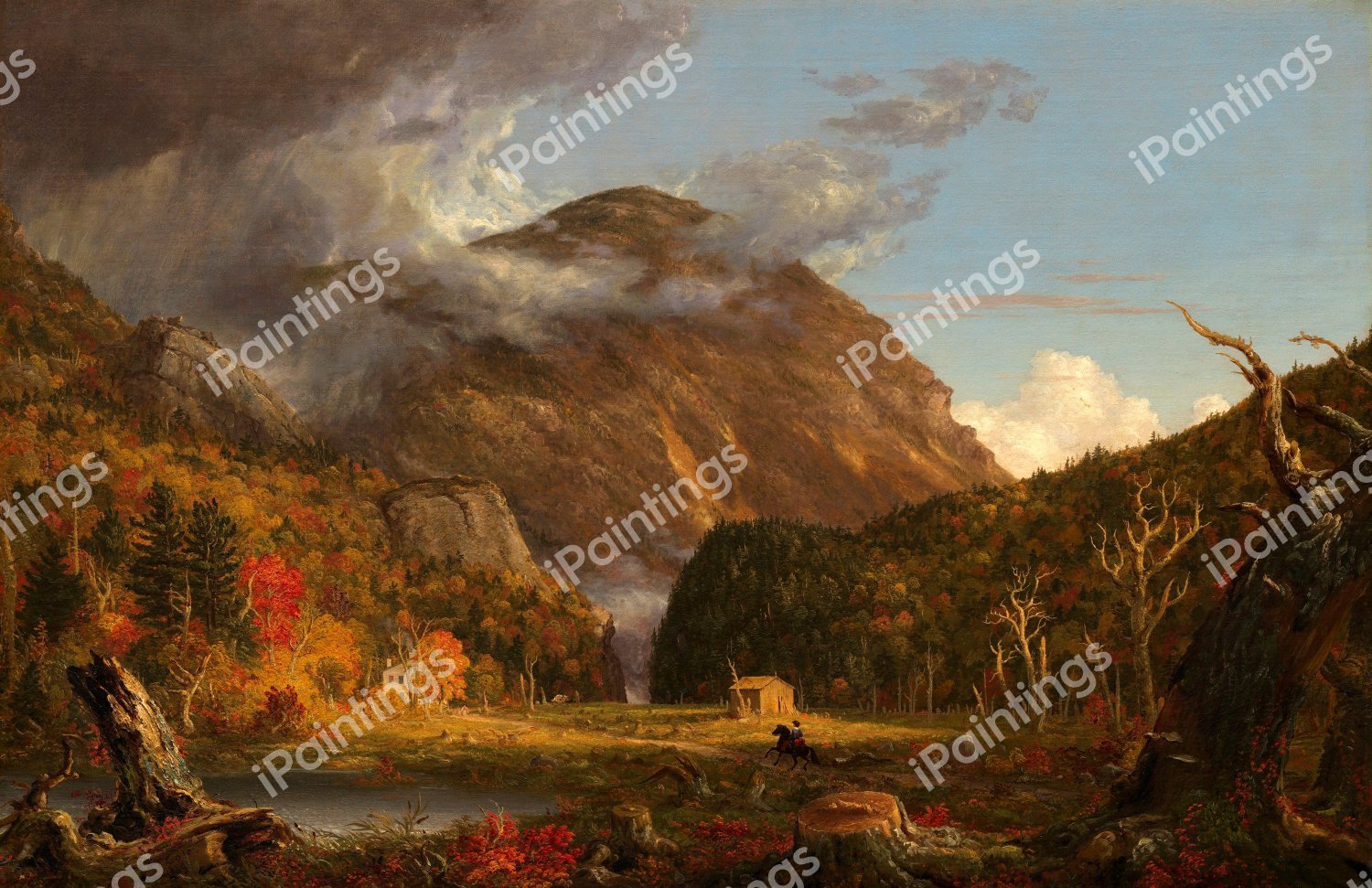 View of the Mountain Pass Called the Notch of the White Mountains. The painting by Thomas Cole