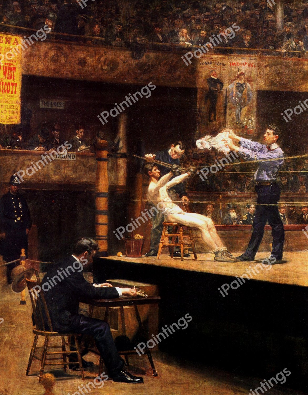 Resting Between Rounds. The painting by Thomas Eakins