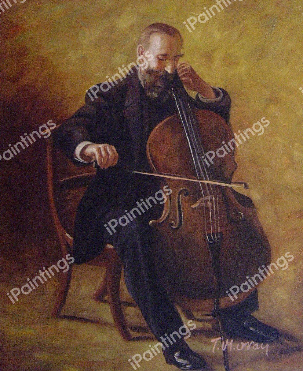 The Cello Player. The painting by Thomas Eakins