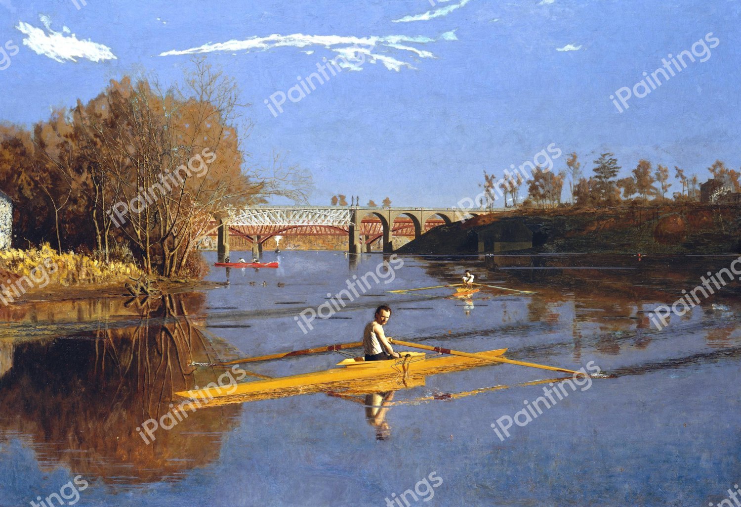 The Champion Single Sculls (Max Schmitt in a Single Scull). The painting by Thomas Eakins