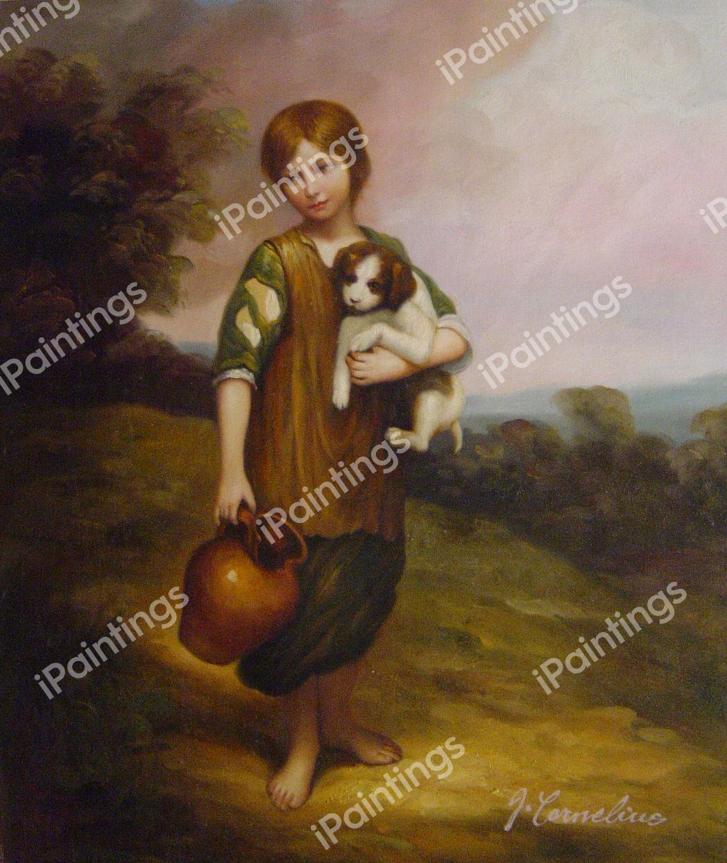Cottage Girl With Dog And Pitcher. The painting by Thomas Gainsborough
