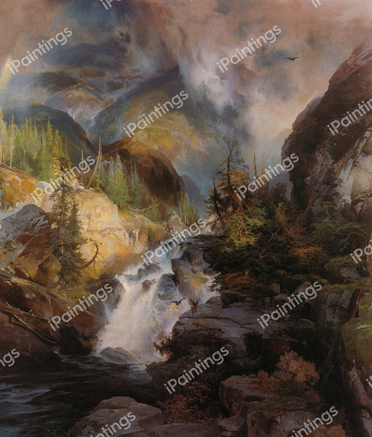Children of the Mountain. The painting by Thomas Moran
