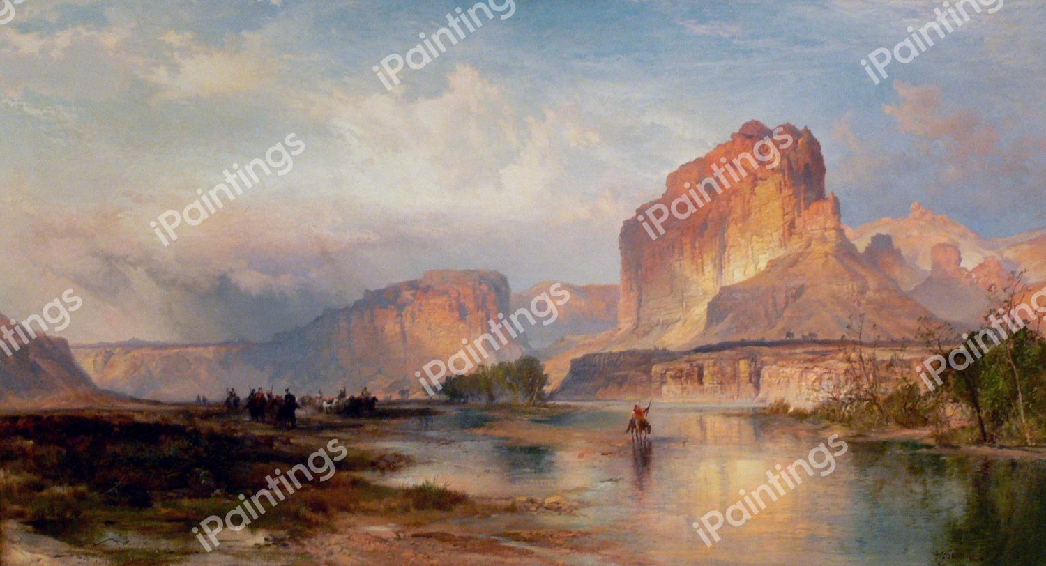 Cliffs of Green River. The painting by Thomas Moran