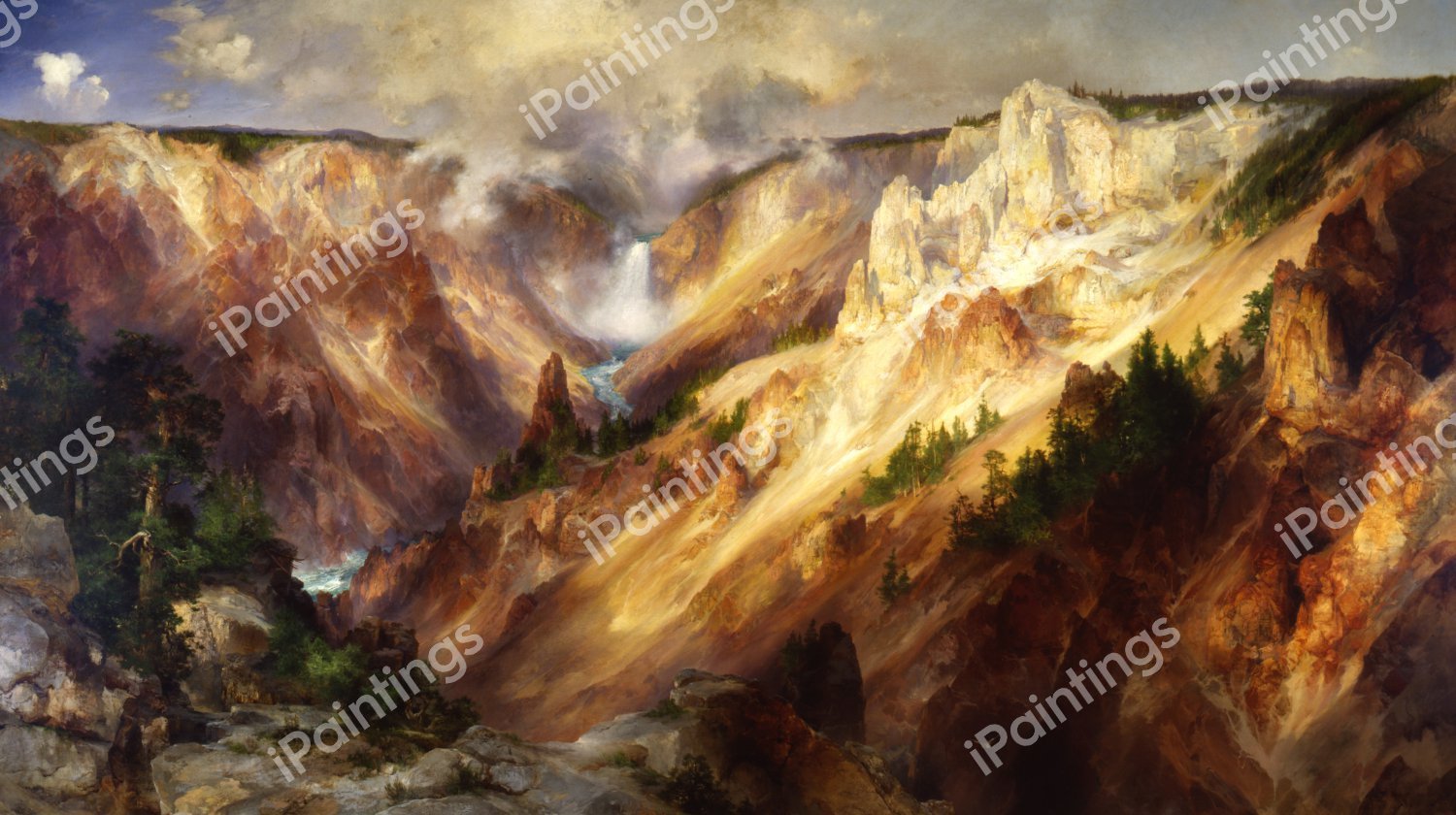 Grand Canyon of the Yellowstone. The painting by Thomas Moran