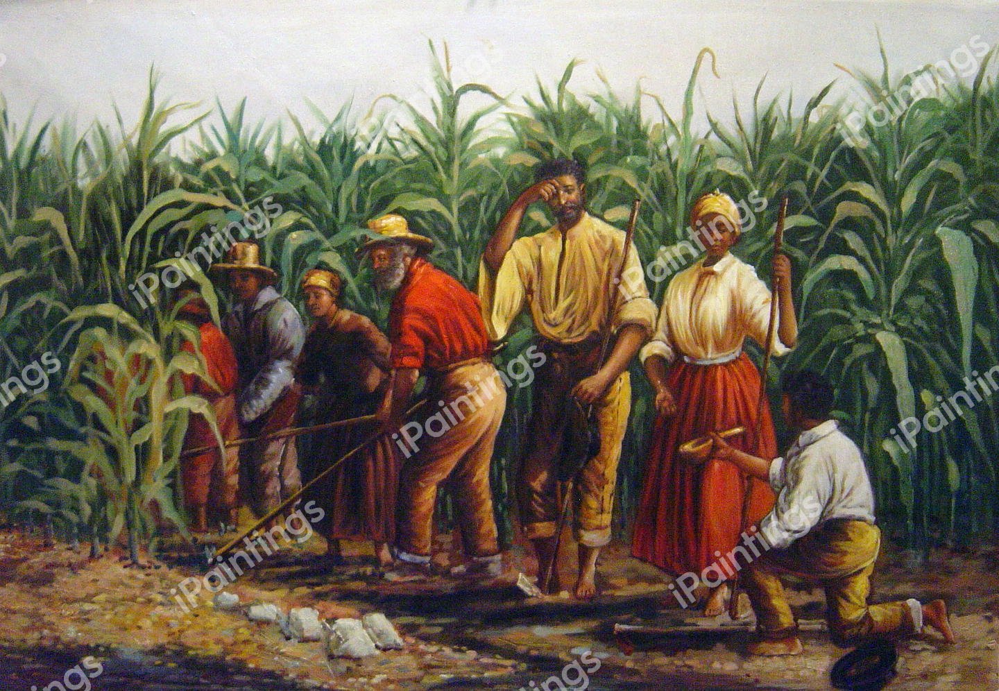 Southern Cornfield, Nashville, Tennessee. The painting by Thomas Waterman Wood