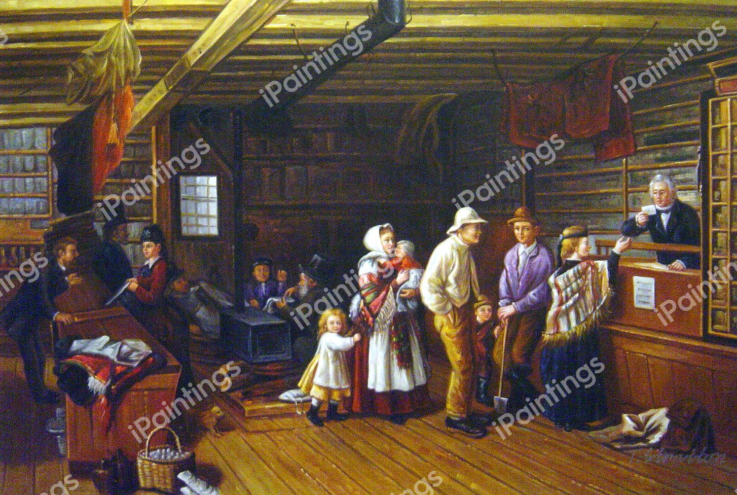 The Village Post Office. The painting by Thomas Waterman Wood