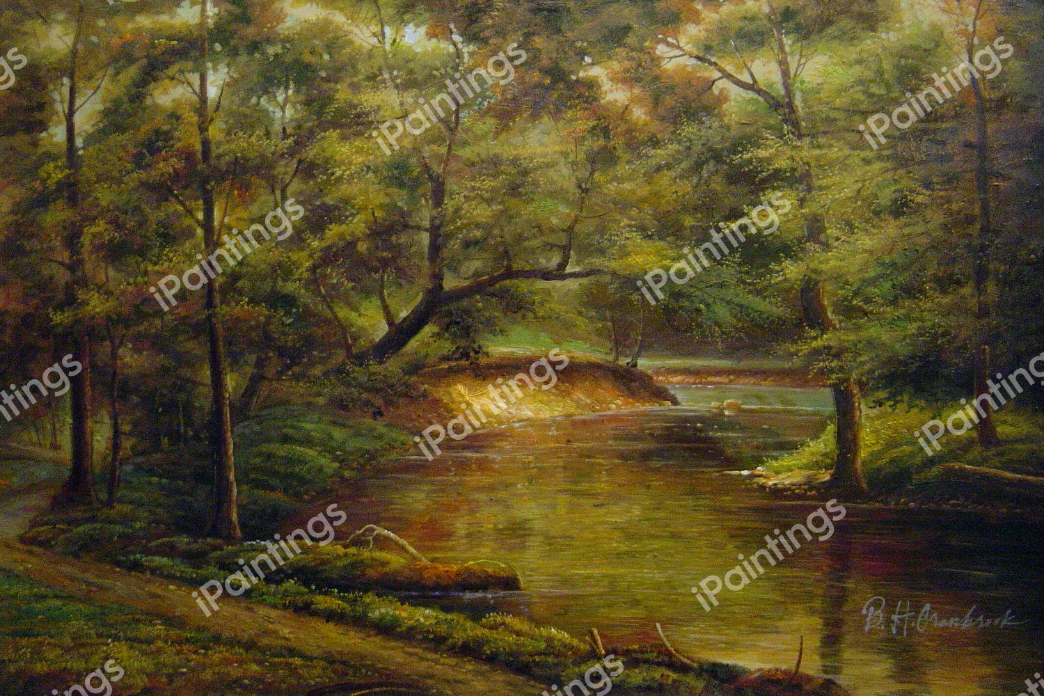 A Woodland Interior. The painting by Thomas Worthington Whittredge