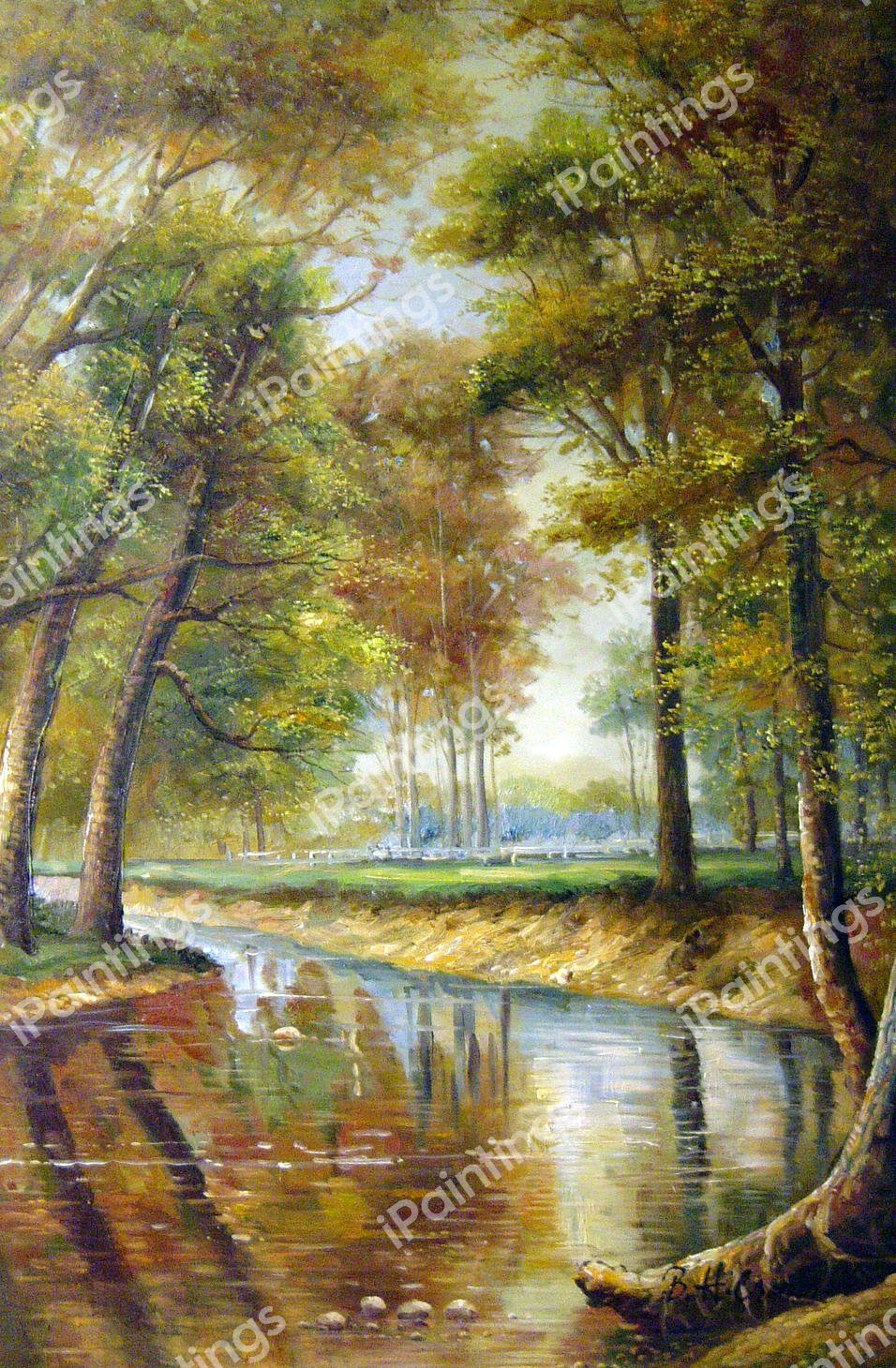 Spring On The River. The painting by Thomas Worthington Whittredge