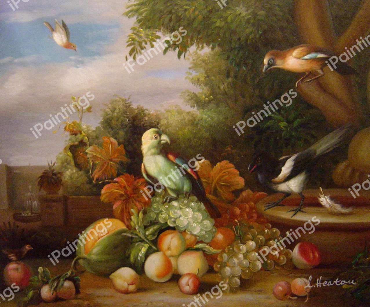 Still-Life Of Fruit and Birds. The painting by Tobias Stranover