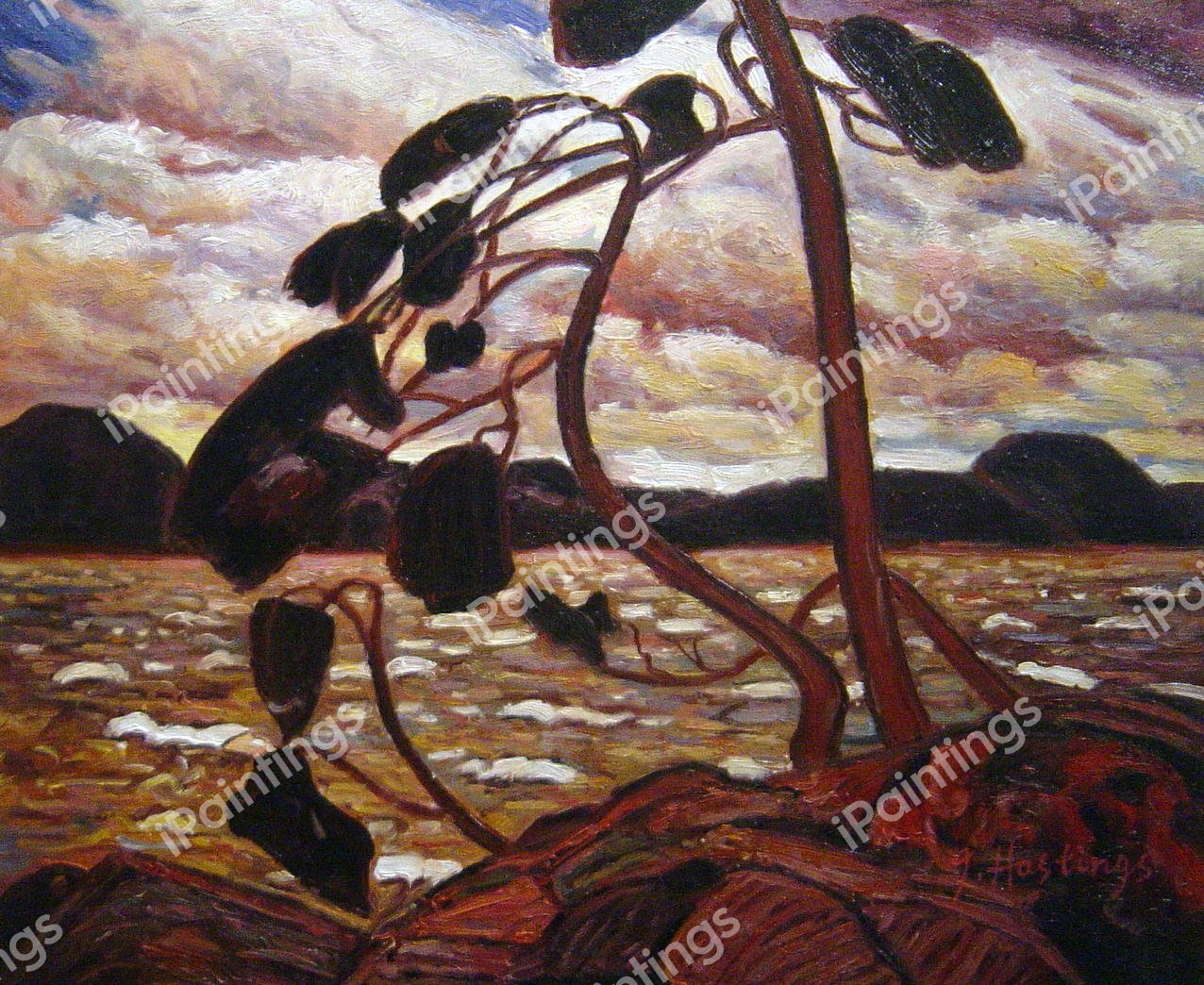 The West Wind. The painting by Tom Thomson