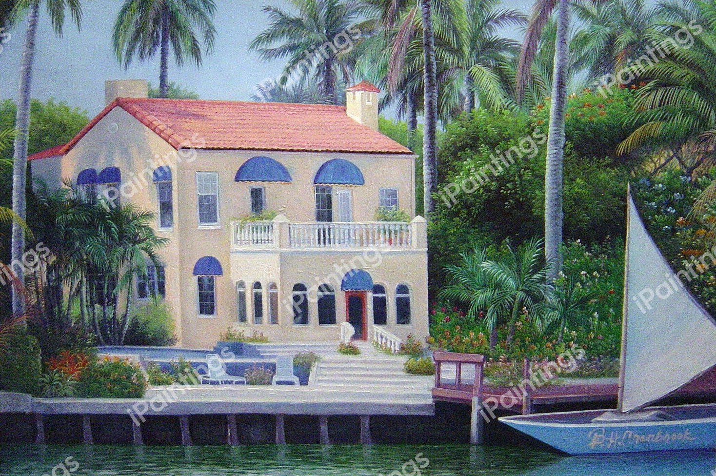Tropical Villa. The painting by Our Originals