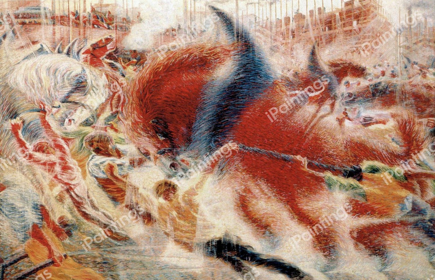 City Rises. The painting by Umberto Boccioni