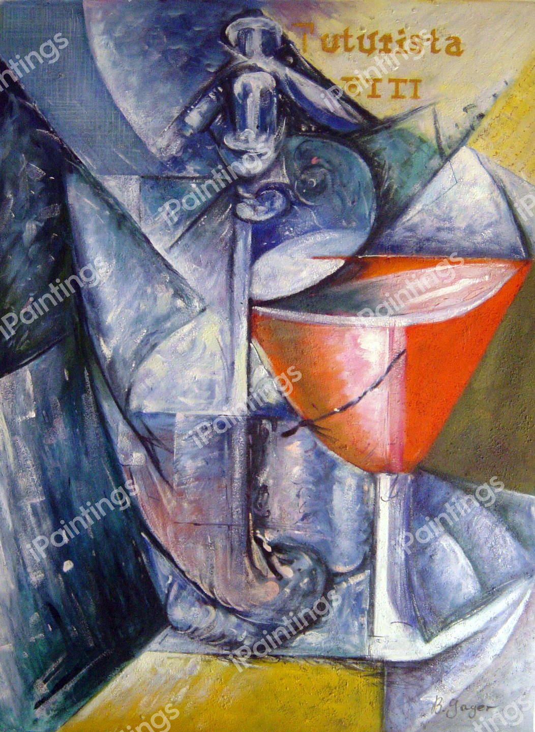 Still Life With Glass And Siphon. The painting by Umberto Boccioni