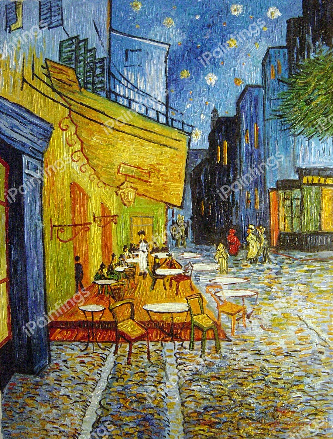 Cafe Terrace At Night Painting By Vincent Van Gogh Reproduction