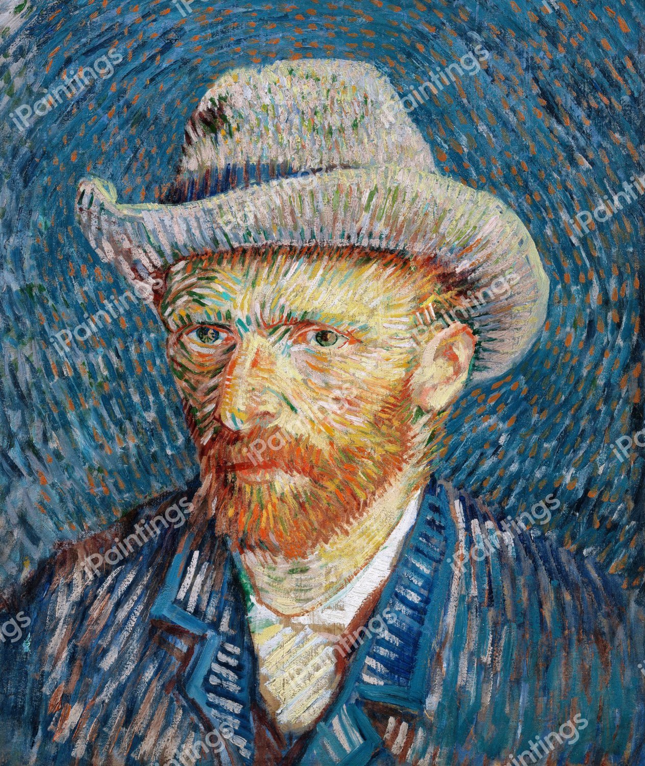 Self Portrait With Grey Felt Hat By Vincent Van Gogh Oil Painting My