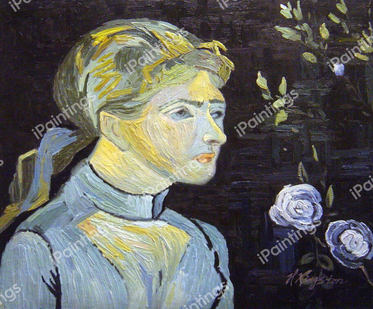 Portrait of Adeline Ravoux. The painting by Vincent Van Gogh