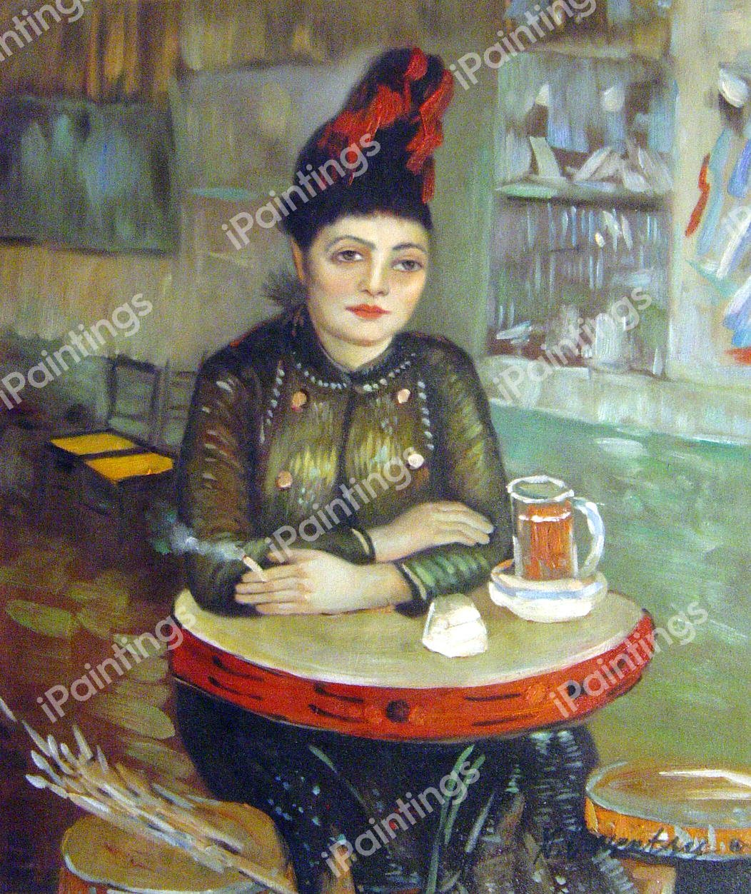 Agostina Sagatori Sitting In The Cafe. The painting by Vincent Van Gogh