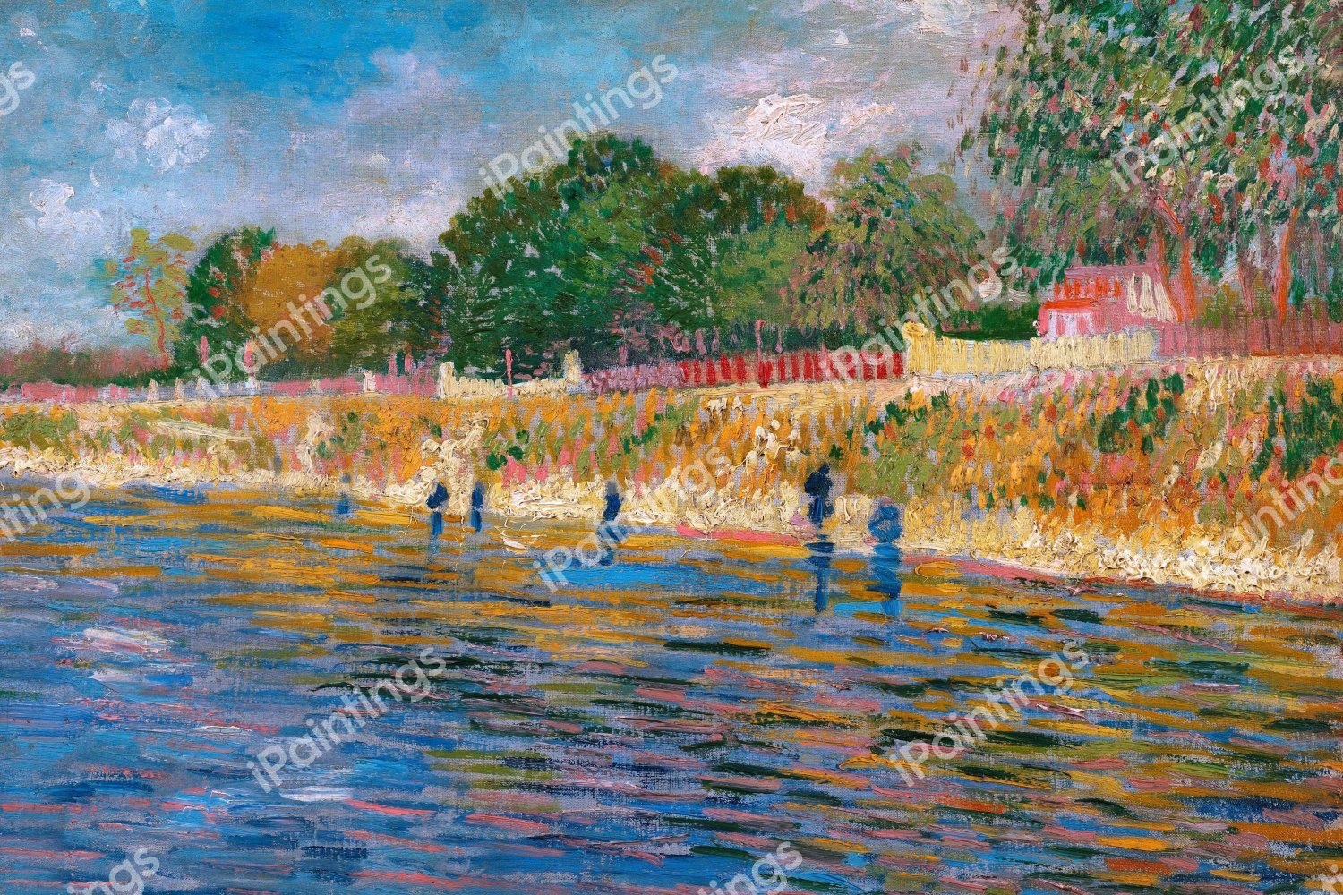 Bank of the Seine. The painting by Vincent Van Gogh