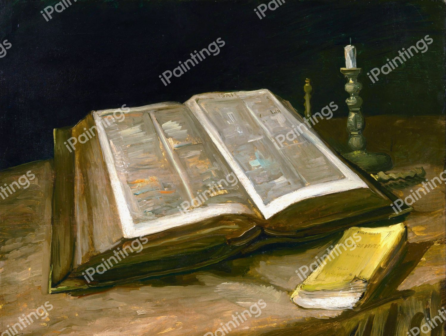 Bible Still Life. The painting by Vincent Van Gogh