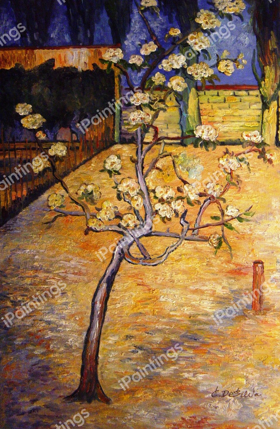 Blossoming Pear Tree. The painting by Vincent Van Gogh
