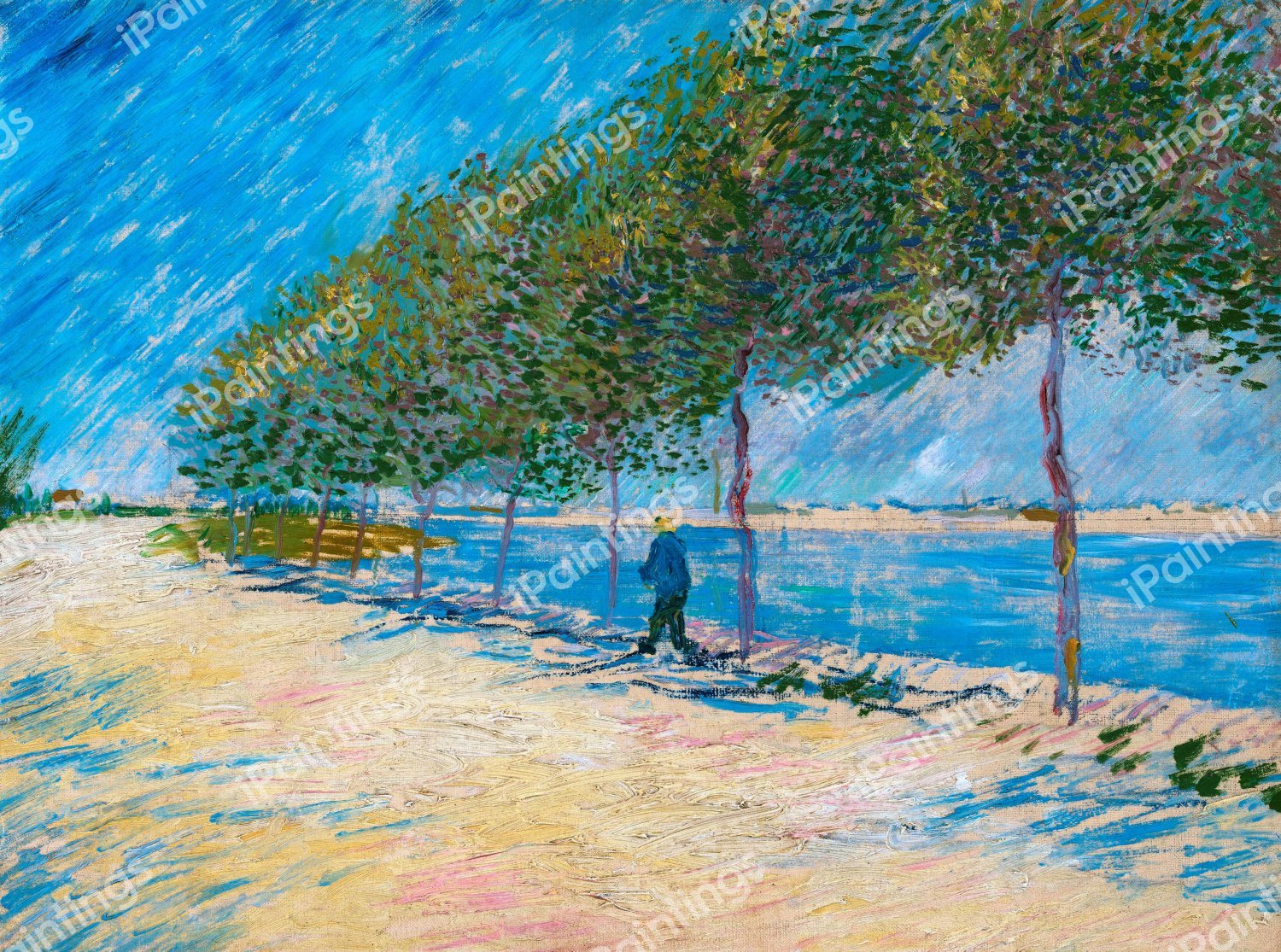 By the Seine Painting by Vincent Van Gogh Reproduction | iPaintings.com