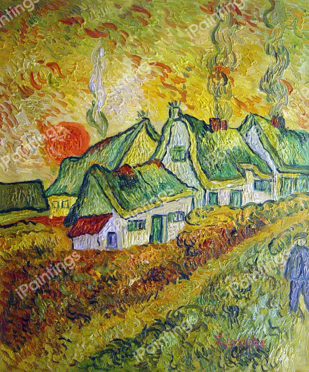 D5060 Cottages 1890 Museum Quality Oil Painting Reproduction Vincent van Gogh