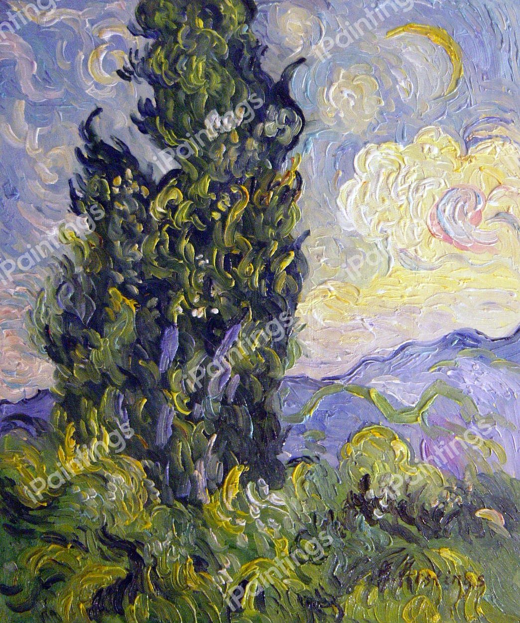 Cypresses. The painting by Vincent Van Gogh