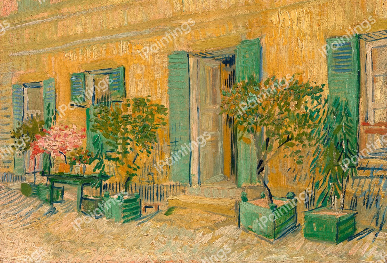 Exterior of a Restaurant. The painting by Vincent Van Gogh