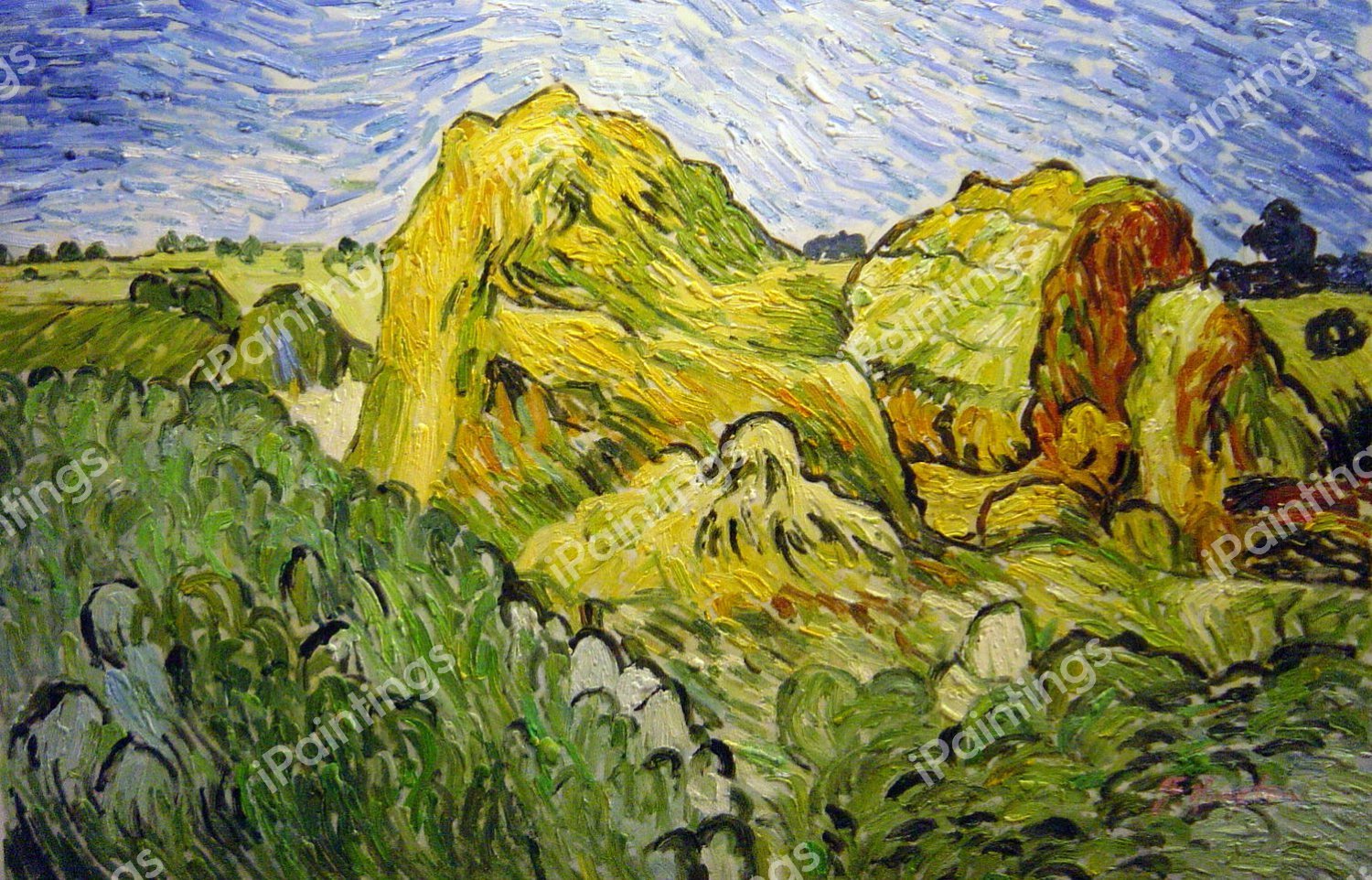 Field With Stacks Of Wheat. The painting by Vincent Van Gogh
