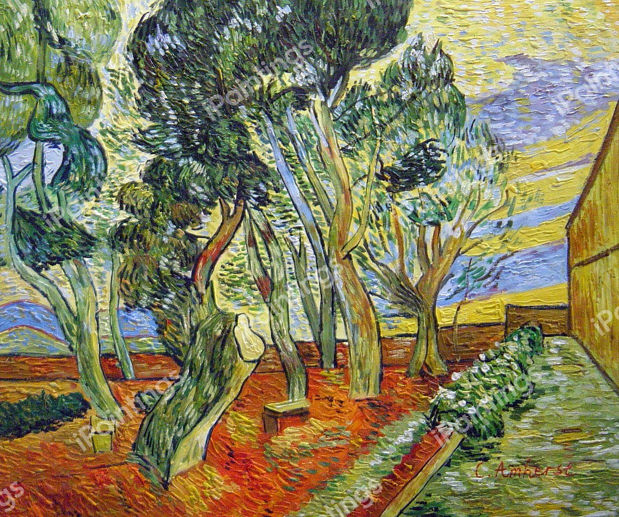 Garden of Saint-Paul&#39s Hospital. The painting by Vincent Van Gogh