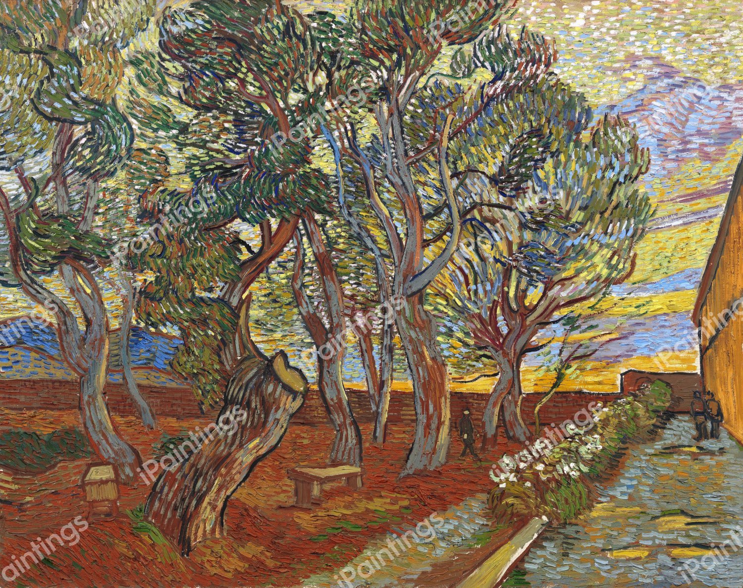 Garden of the Asylum. The painting by Vincent Van Gogh