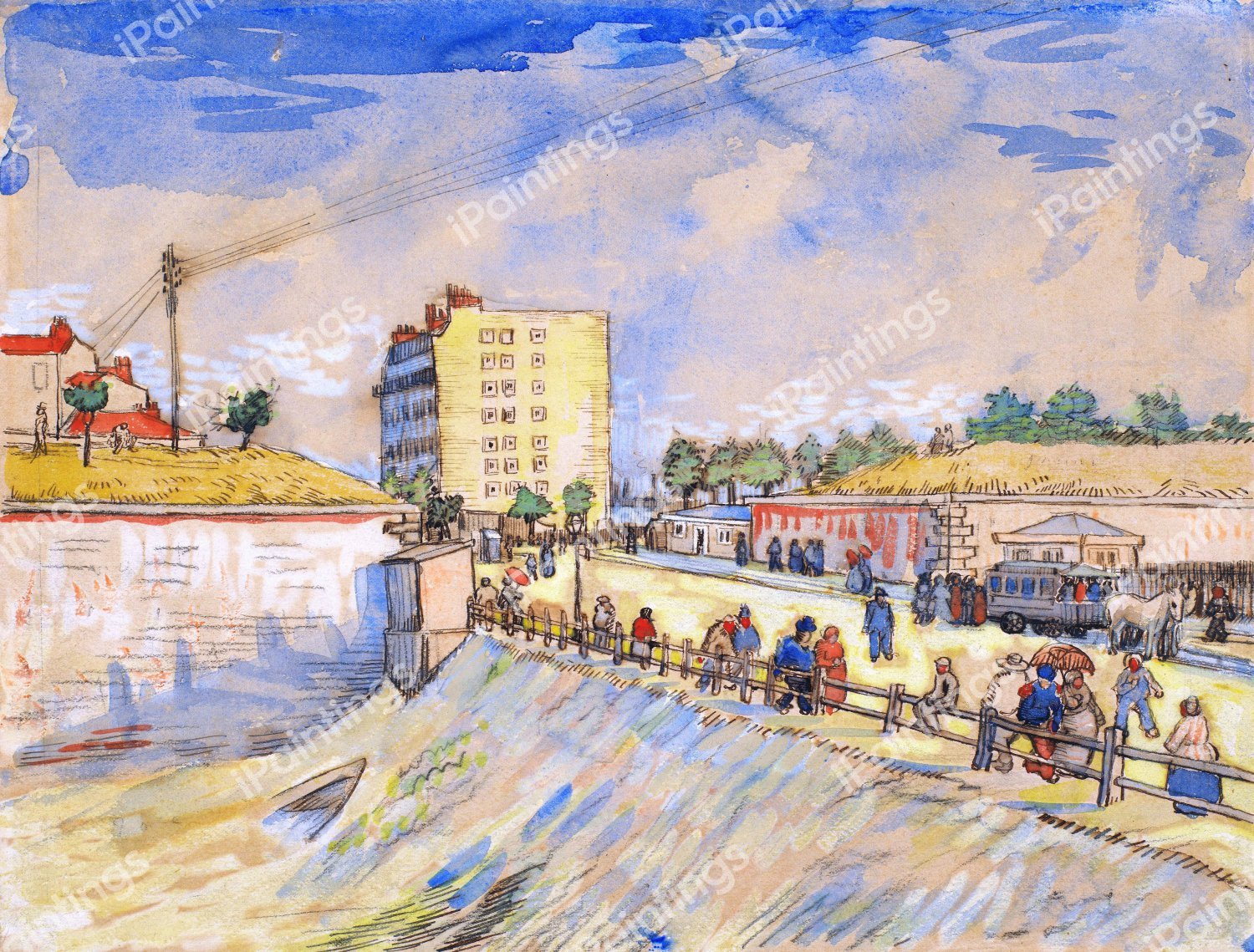Gate in the Paris Ramparts. The painting by Vincent Van Gogh