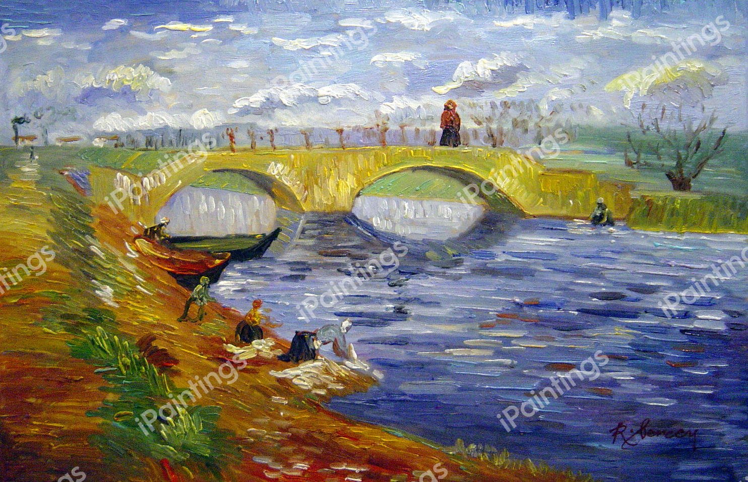 Gleize Bridge Over The Vigueirat Canal. The painting by Vincent Van Gogh