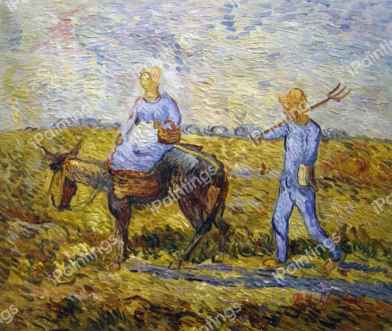 Going Out To Work. The painting by Vincent Van Gogh