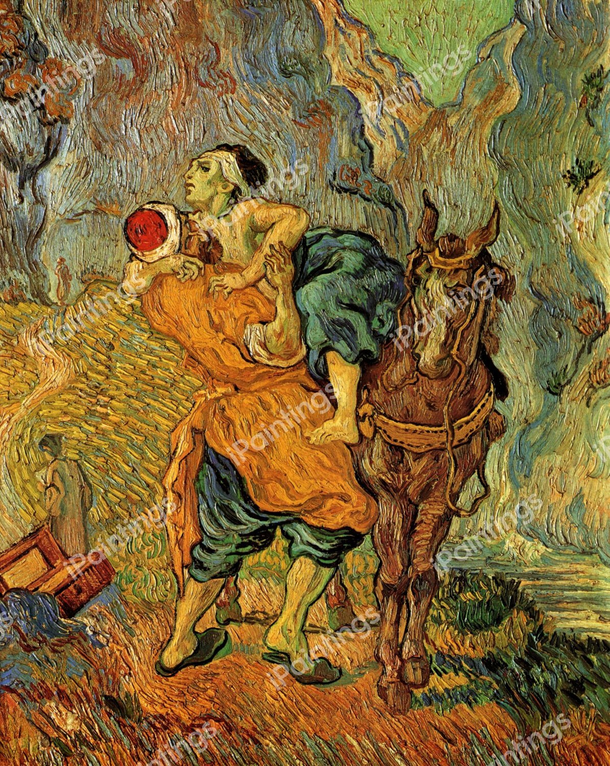 Good Samaritan, after Delacroix. The painting by Vincent Van Gogh