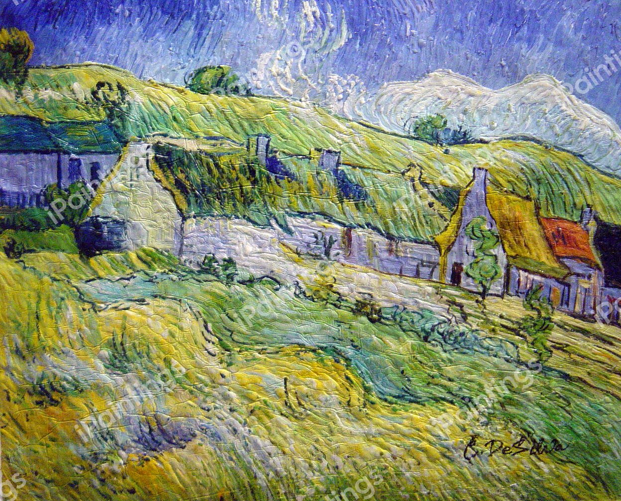 Group Of Cottages. The painting by Vincent Van Gogh