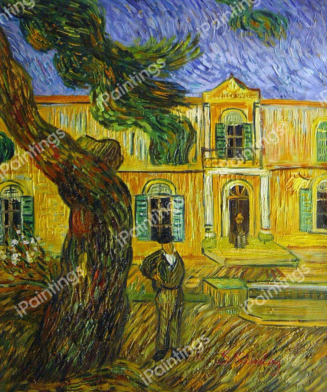 In Front Of The Asylum Of Saint-Remy. The painting by Vincent Van Gogh