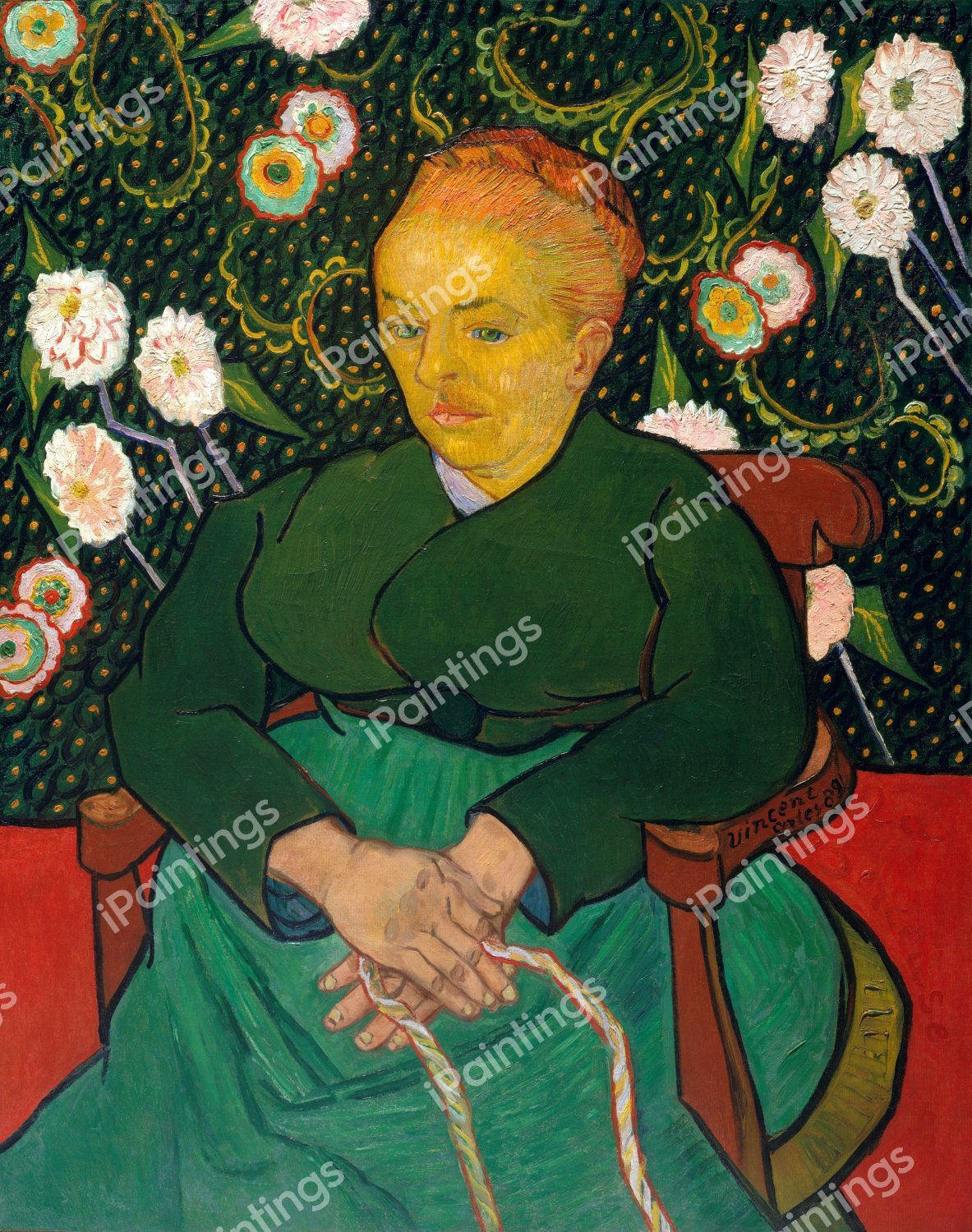 La Berceuse (Woman Rocking a Cradle; Augustine-Alix Pellicot Roulin). The painting by Vincent Van Gogh