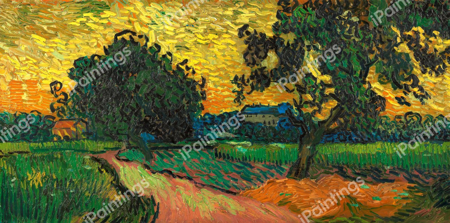 Landscape at Twilight. The painting by Vincent Van Gogh