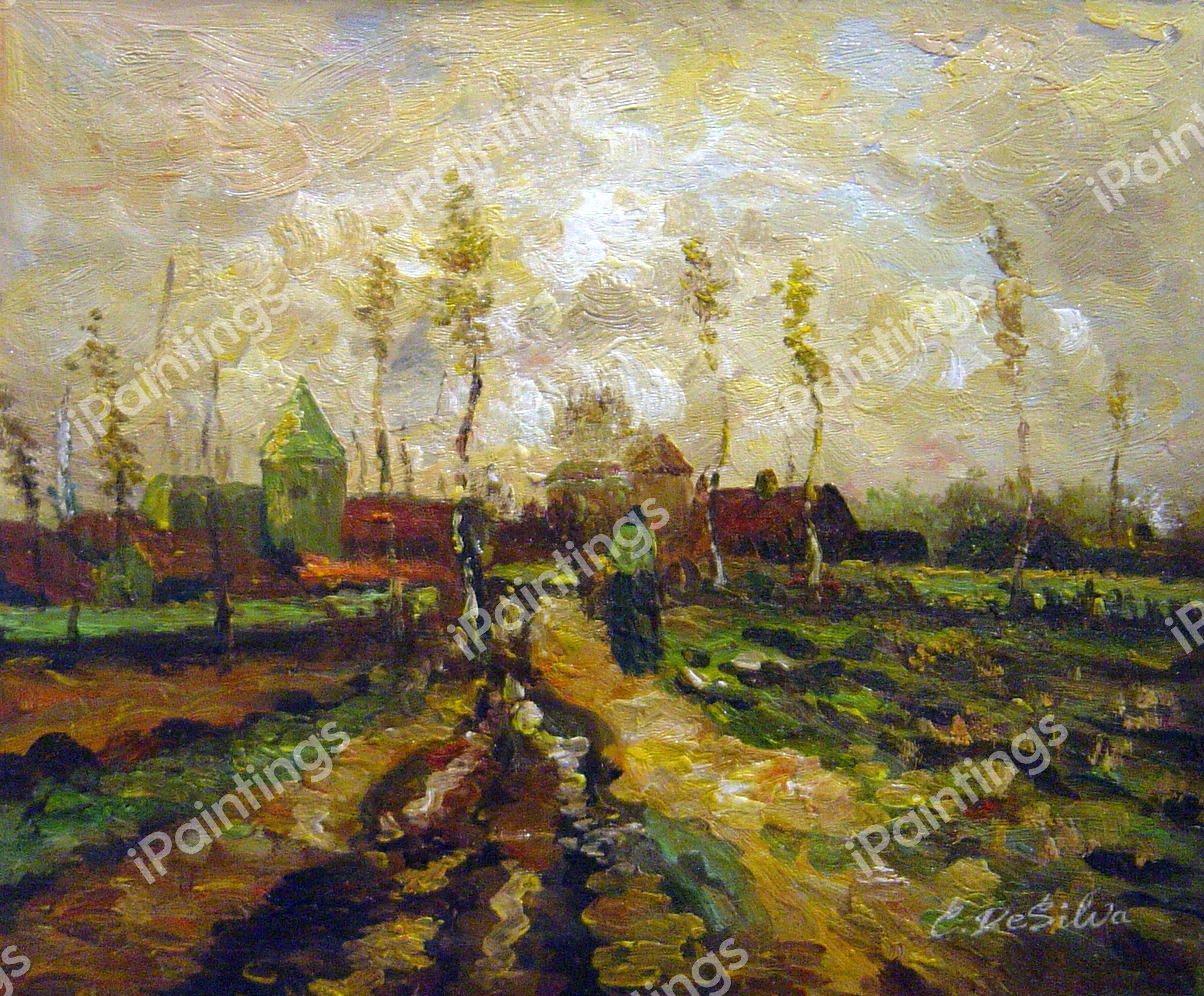 Landscape With Church And Farms. The painting by Vincent Van Gogh