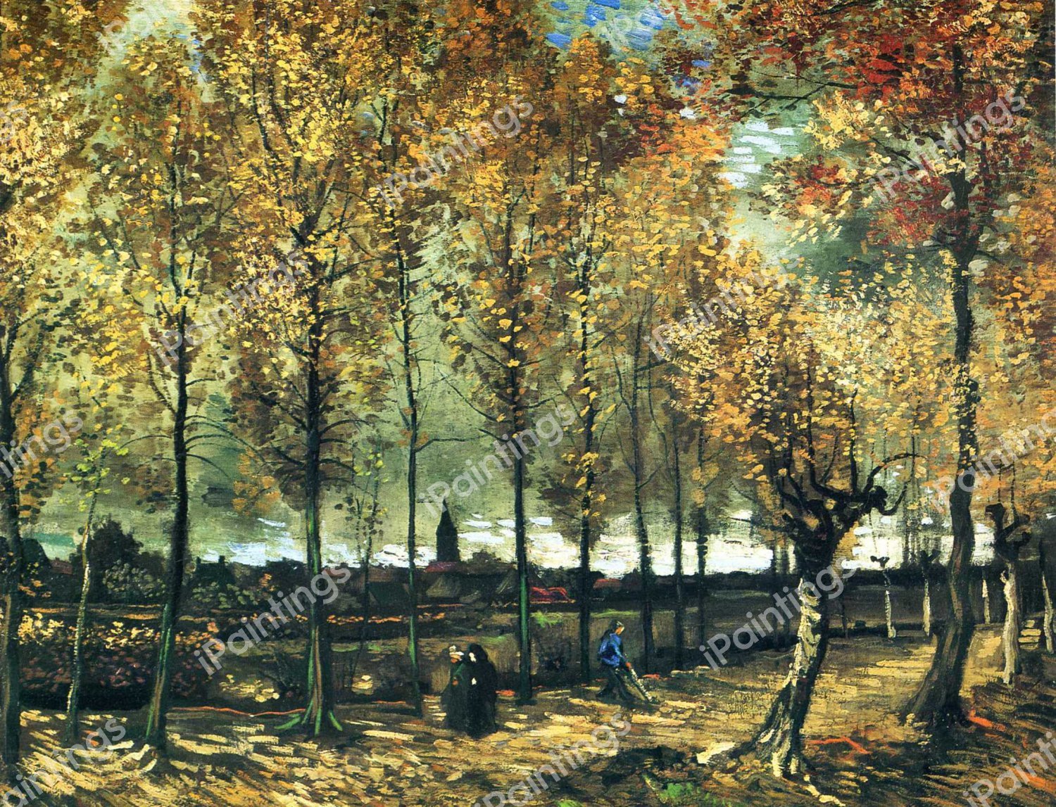 Lane with Poplars 2. The painting by Vincent Van Gogh