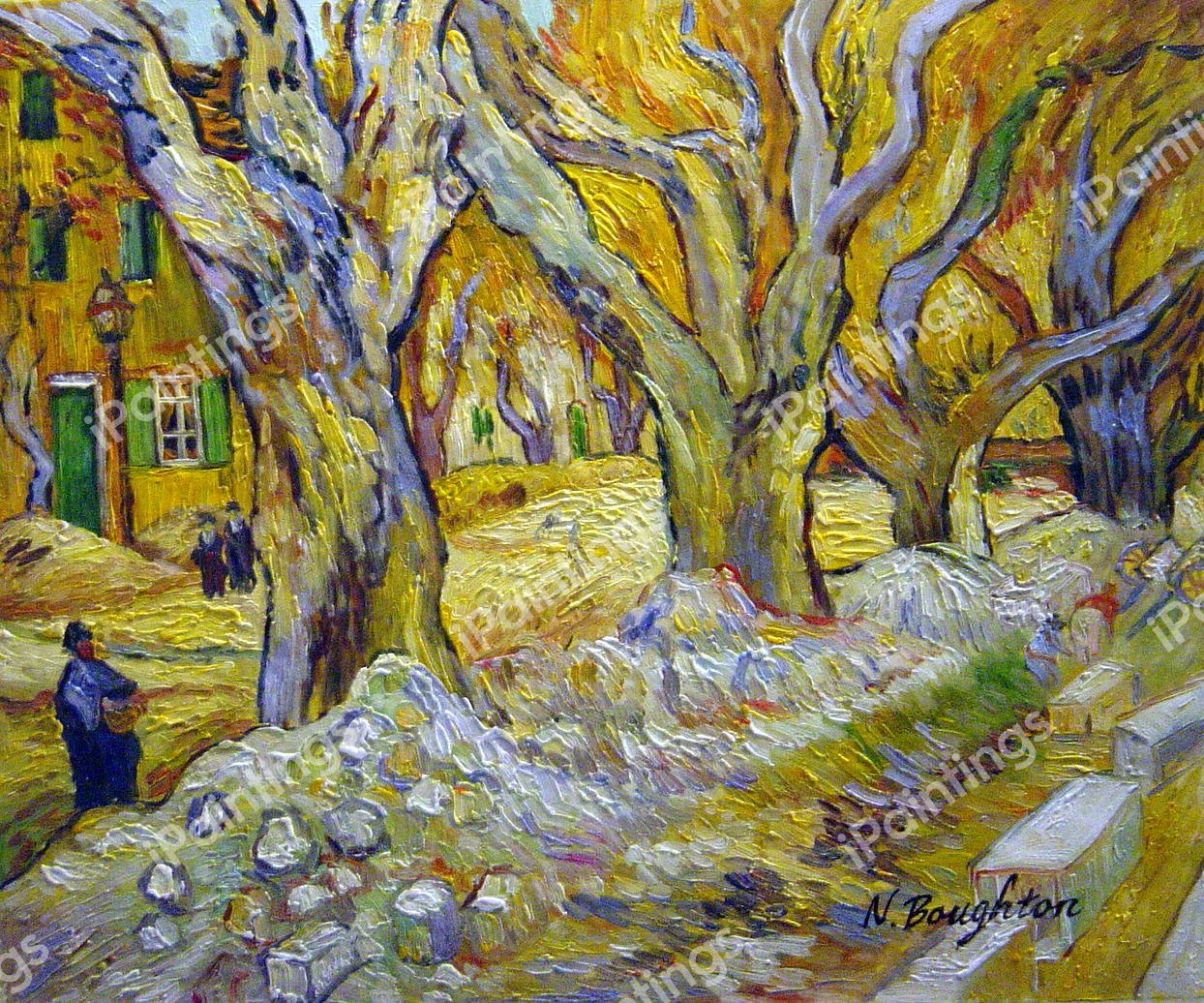 Large Plane Trees. The painting by Vincent Van Gogh