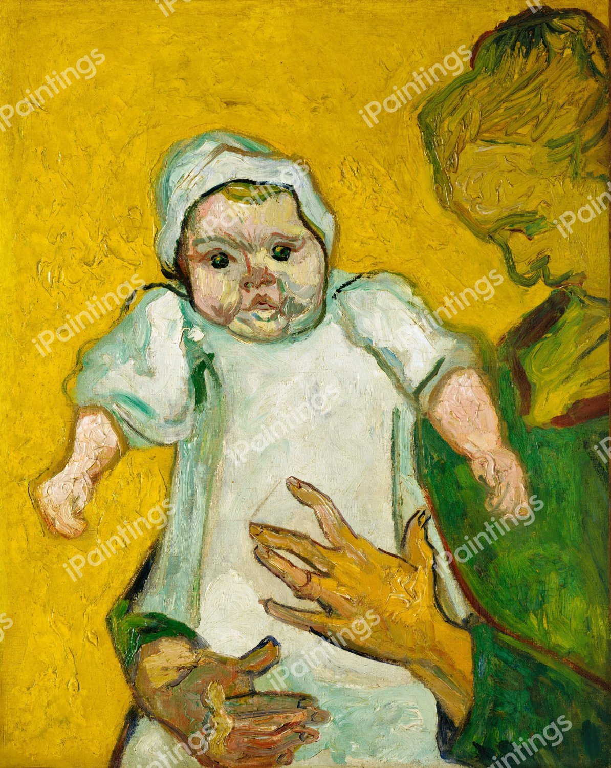 Madame  and Her Baby. The painting by Vincent Van Gogh