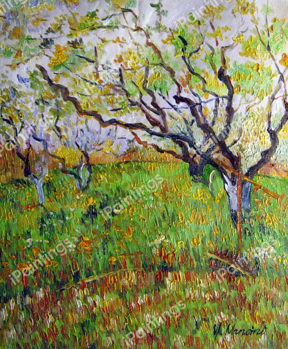 Orchard In Bloom. The painting by Vincent Van Gogh