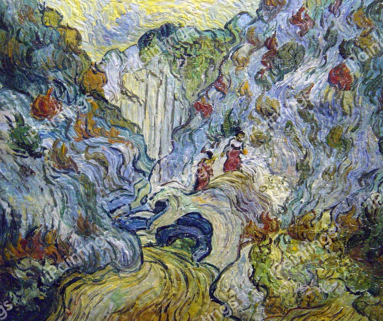 Path Through A Ravine. The painting by Vincent Van Gogh