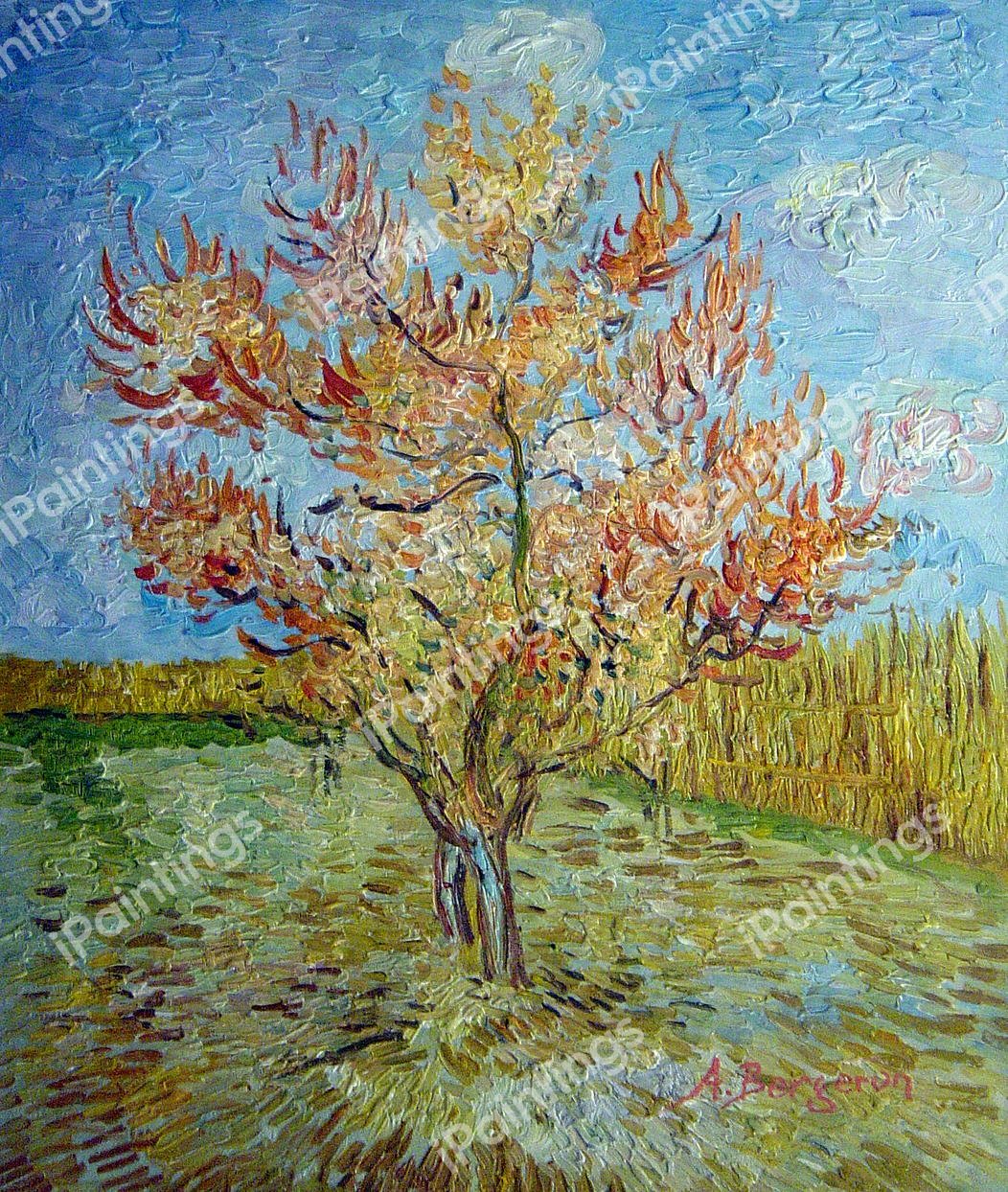 Peach Tree In Bloom. The painting by Vincent Van Gogh