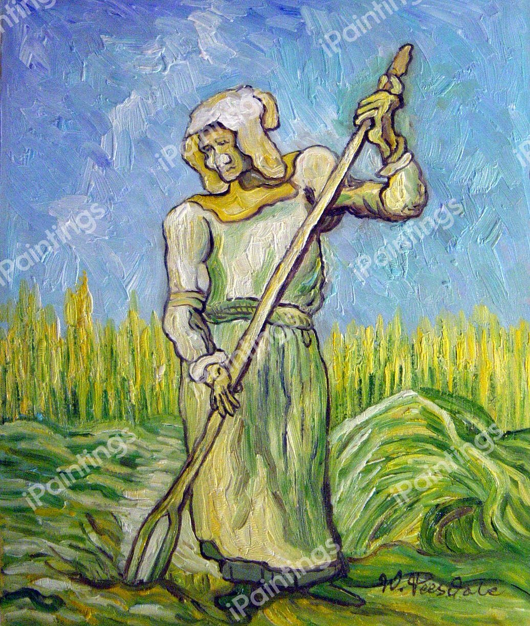 Peasant Woman With A Rake. The painting by Vincent Van Gogh