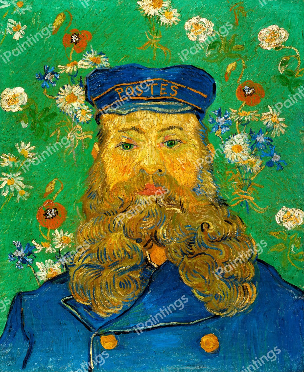 Postman (Portrait of Joseph Roulin). The painting by Vincent Van Gogh
